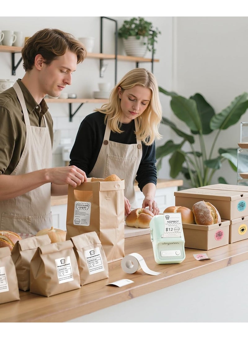 نيمبوت طابعة ملصقات بلوتوث لاسلكية B21 مع ملصق ملصق أبيض مقاس 50 * 30 مم ، صانع ملصقات حراري محمول بدون حبر ، رائع للسوبر ماركت ومتجر البيع بالتجزئة والرموز الشريطية للطباعة المنزلية ، أخضر نعناعي - Image 5