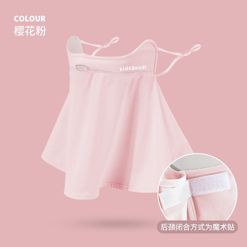 New Children'S Sunscreen Mask Summer Outdoor Sunshade Eye Protection Angle Ice Silk Breathable Mask Extended Neck Protection Xrtj03 - Image 1