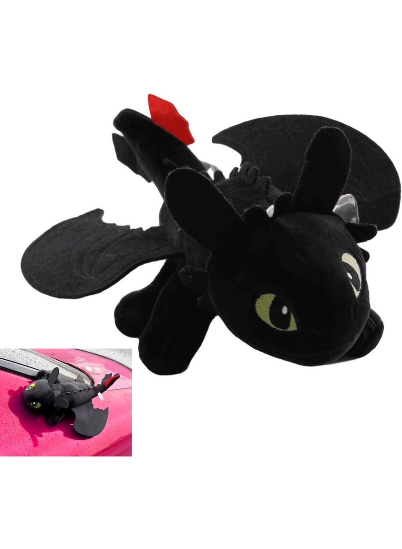 كتيكيوت ملحقات سيارة تنين بلا أسنان مع أجنحة متحركة، دمى سيارات، ألعاب قطيفة، لعبة تعليق خارجية، ملحقات سيارة لطيفة، ديكور سقف السيارة، فتحة السقف - Image 3