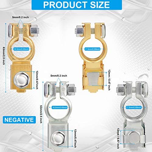 Frienda Car Battery Terminal Clamps Connectors Battery Cable Terminal Positive Negative Auto Battery Cable Terminal Top Post with Plastic Cover For Cars, Truck and Van (4 Pieces) - Image 5