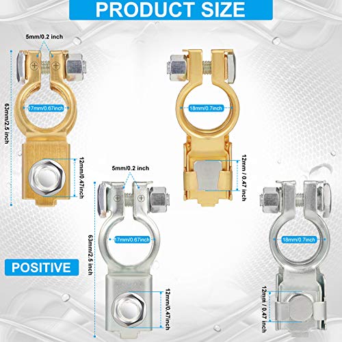 Frienda Car Battery Terminal Clamps Connectors Battery Cable Terminal Positive Negative Auto Battery Cable Terminal Top Post with Plastic Cover For Cars, Truck and Van (4 Pieces) - Image 4