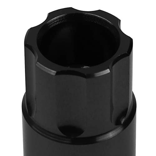 J2 Engineering 20Pcs M12 x 1.25 7075-T6 Aluminum 50mm Open-End Lug Nut w/Socket Key (Black) - Image 5
