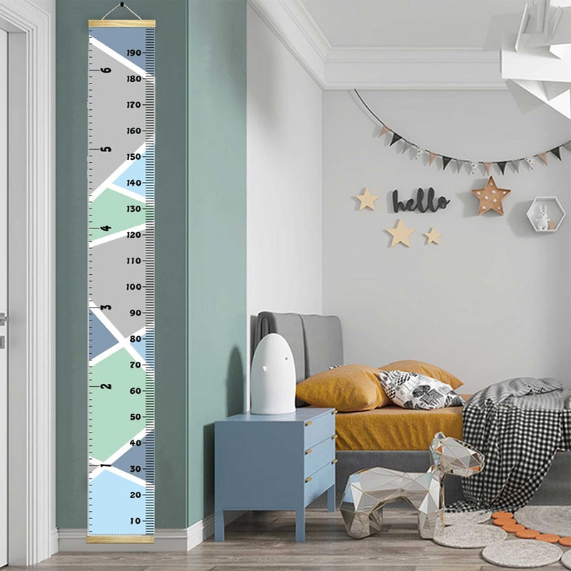 LoveNite Baby Growth Chart  Height Wall Chart for Kids  79 x 7.9in Wooden Frame Canvas Measurement Hanging Ruler for Childs Room Decoration (Grey) - Image 2