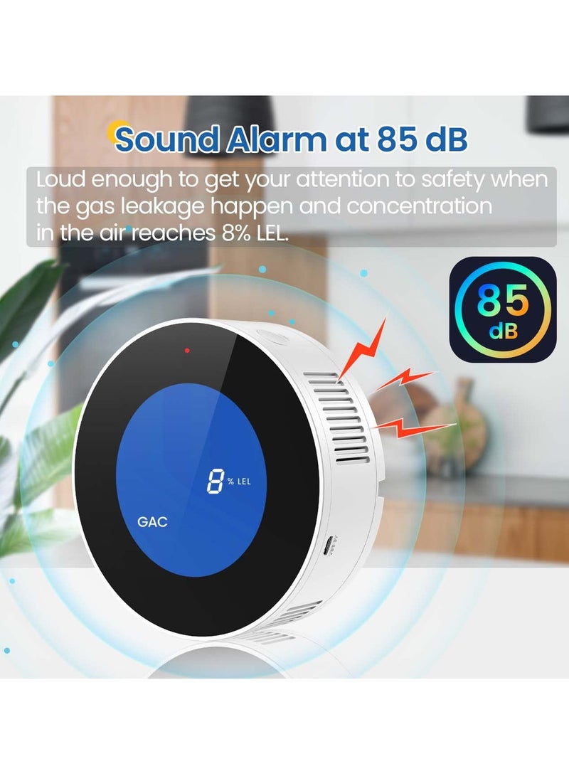 Upgraded Natural Gas and Propane Methane Detector for Home, Kitchen, RVs, and Garage - Features Digital Display, Alarm Sound, and Power Cord for Accurate Leak Detection. - Image 3