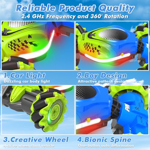 Fosgoit Gesture RC Car 24GHz 4WD Gesture Sensing RC Stunt Car Toys for 612 Years Old Boys Girls Hand Controlled Remote Drift Twist Offroad 360 Rotation with Lights Music for Birthday Gifts - Image 5