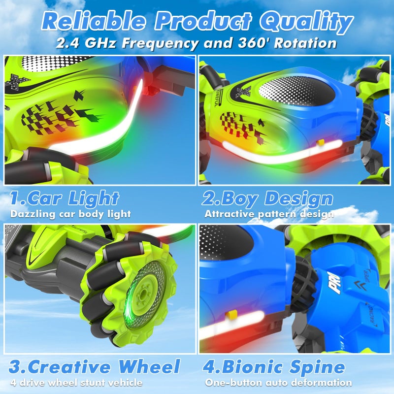 Fosgoit Gesture RC Car 24GHz 4WD Gesture Sensing RC Stunt Car Toys for 612 Years Old Boys Girls Hand Controlled Remote Drift Twist Offroad 360 Rotation with Lights Music for Birthday Gifts - Image 3