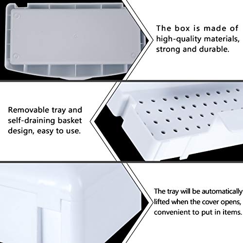 Gusnilo Sanitizing Tray - Disinfectant Container Nail Tool Sterilizer Box Plastic Sanitizing Box for Nail Tools, Hair Salon,Spa (Clear Lid, white) - Image 4