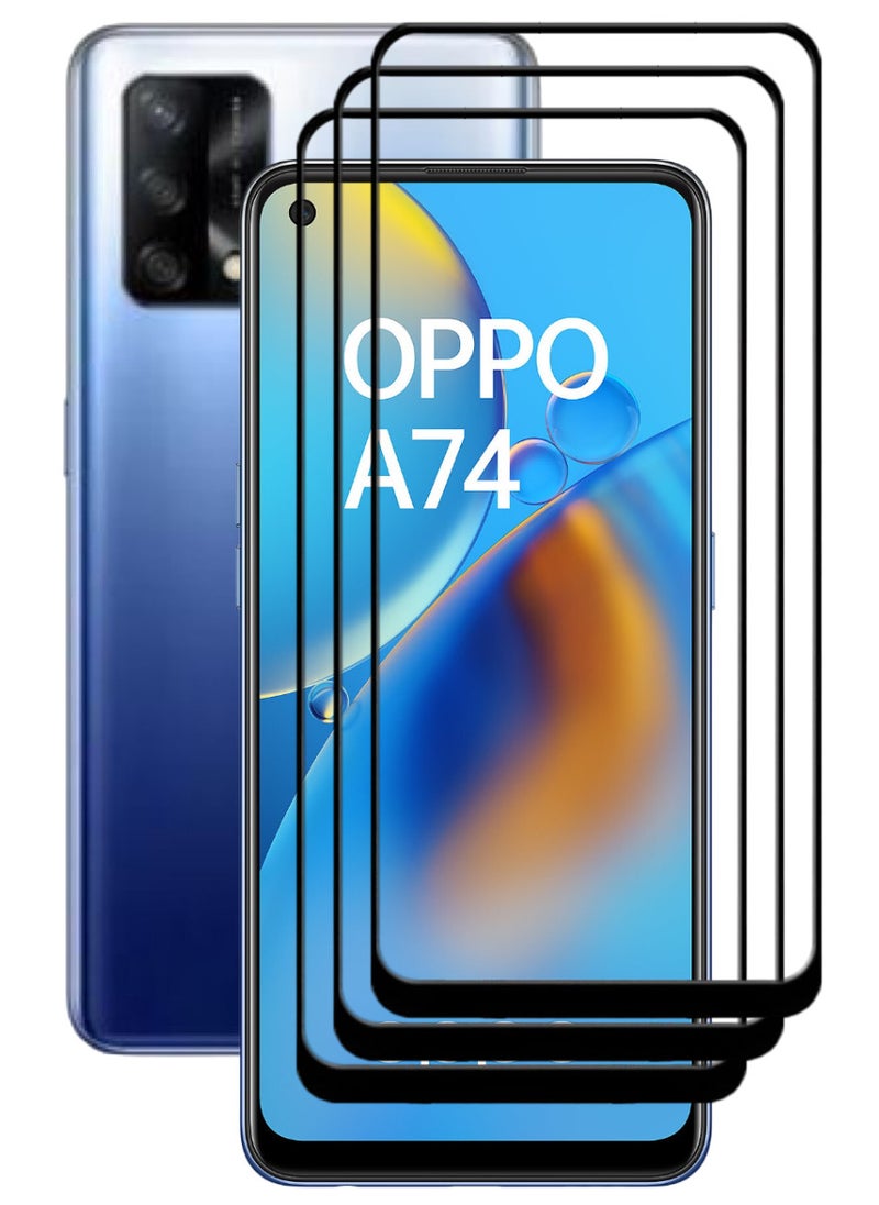 ACLIX 3 Pieces Antistatic ESD Dustproof Premium Quality High Definition Tempered Glass Screen Protector Designed For Oppo A74 - Image 1
