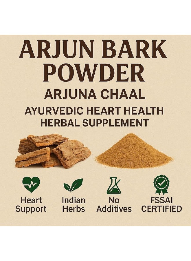 PLUTOFIT Arjuna Chaal Powder, Ayurvedic Heart Support Supplement, Organic Terminalia Arjuna Bark (1200) - Image 4