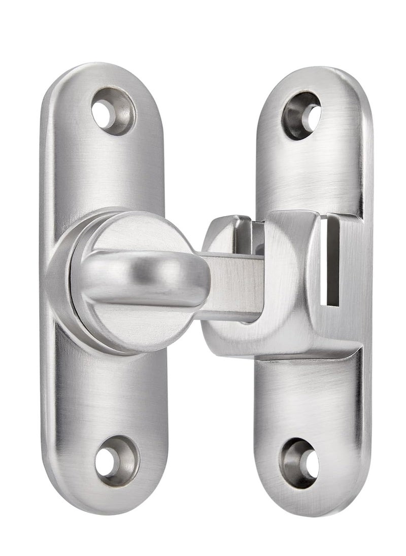 Oasisgalore - Silvery Barn Door Latches, Outward Locking Cabinet/Gate Lock, 90/180 Degree Flip Latch Hardware - Image 1