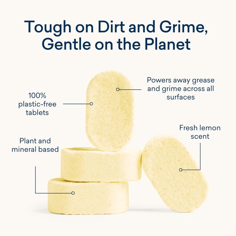 BLUELAND Multi-surface Cleaner, Starter Set, Fresh Lemon Scent, Spray Bottle with 4 Refill Tablets, All-Purpose, Eco-Friendly Cleaning Supplies, 4 x 24 Fl oz - Image 3