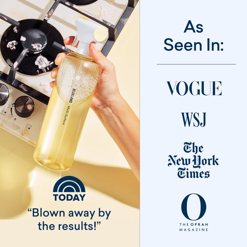 BLUELAND Multi-surface Cleaner, Starter Set, Fresh Lemon Scent, Spray Bottle with 4 Refill Tablets, All-Purpose, Eco-Friendly Cleaning Supplies, 4 x 24 Fl oz - Image 5