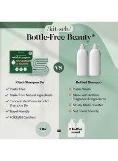 Kitsch Rosemary & Biotin Volumizing Natural Shampoo Bar | Strengthening & Thickening Shampoo for All Hair Types, Made in USA, Vegan, Paraben Sulfate & Cruelty Free Soap  - Image 3