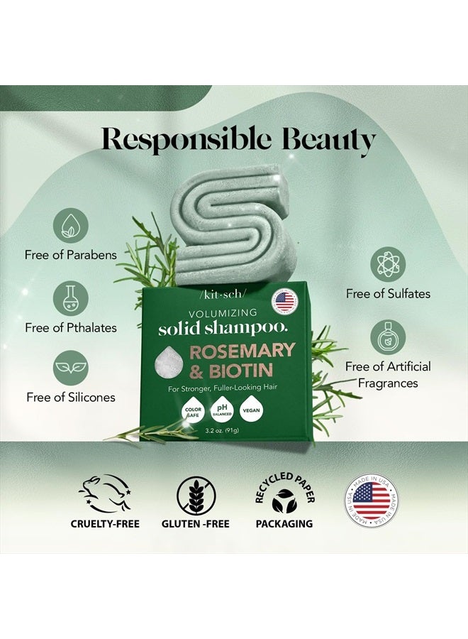 Kitsch Rosemary & Biotin Volumizing Natural Shampoo Bar | Strengthening & Thickening Shampoo for All Hair Types, Made in USA, Vegan, Paraben Sulfate & Cruelty Free Soap - Image 4