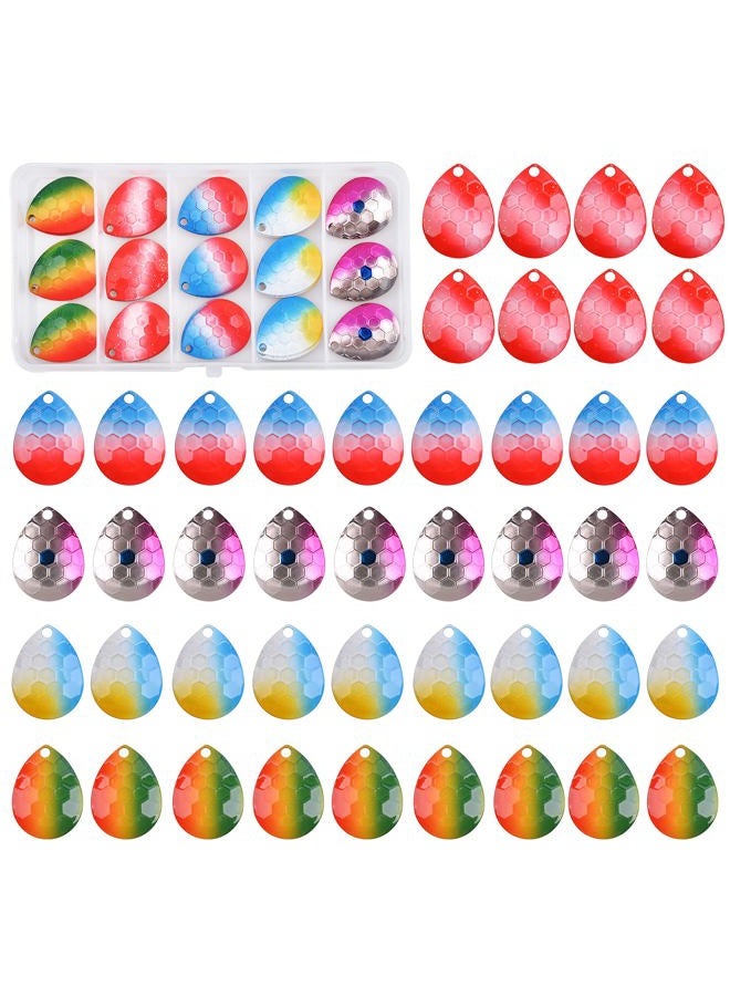 Shaddock Fishing Hammered Painted Colorado Blades Kit, 50Pcs Colorful Custom Spinner Blades for DIY Crawler Harness Walleye Rig Inline Spinners Making Your Own Lures - Image 1