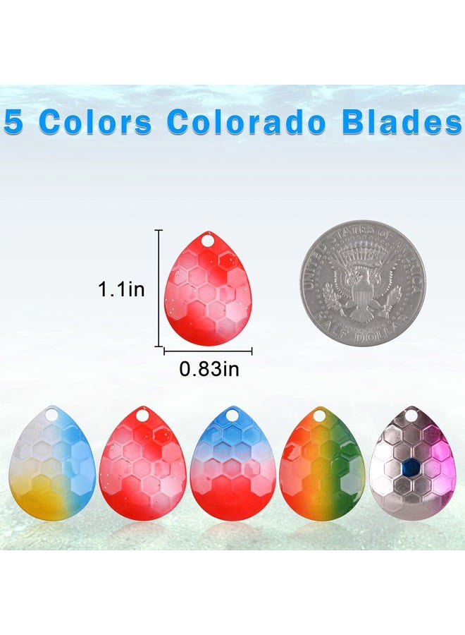 Shaddock Fishing Hammered Painted Colorado Blades Kit, 50Pcs Colorful Custom Spinner Blades for DIY Crawler Harness Walleye Rig Inline Spinners Making Your Own Lures - Image 2