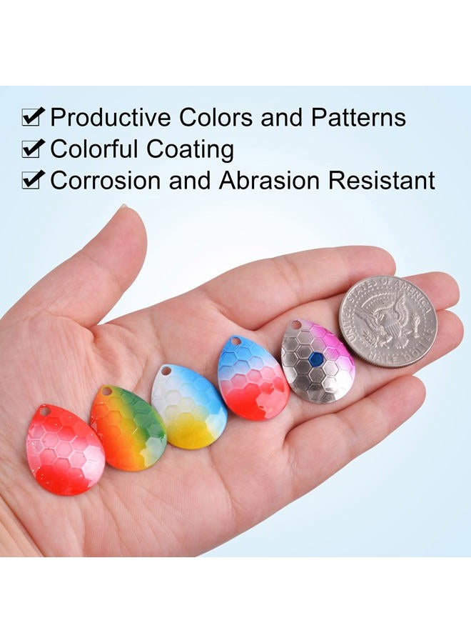 Shaddock Fishing Hammered Painted Colorado Blades Kit, 50Pcs Colorful Custom Spinner Blades for DIY Crawler Harness Walleye Rig Inline Spinners Making Your Own Lures - Image 3