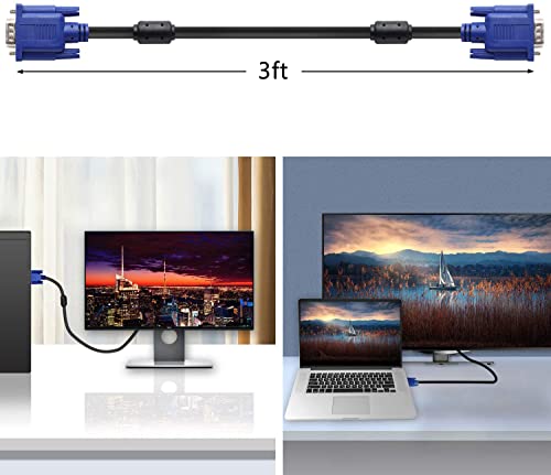 PASOW VGA to VGA Monitor Cable HD15 Male to Male for TV Computer Projector (3 Feet) - Image 4