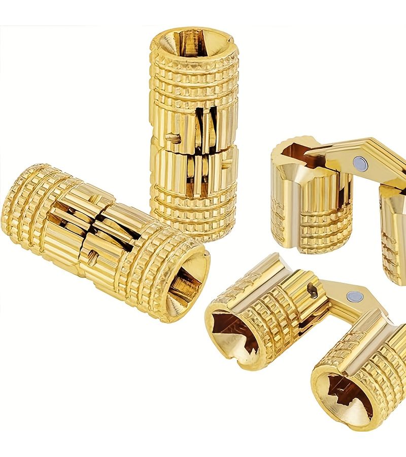4pcs Brass Barrel Hinges for Small Wooden Boxes and Crates - Image 2