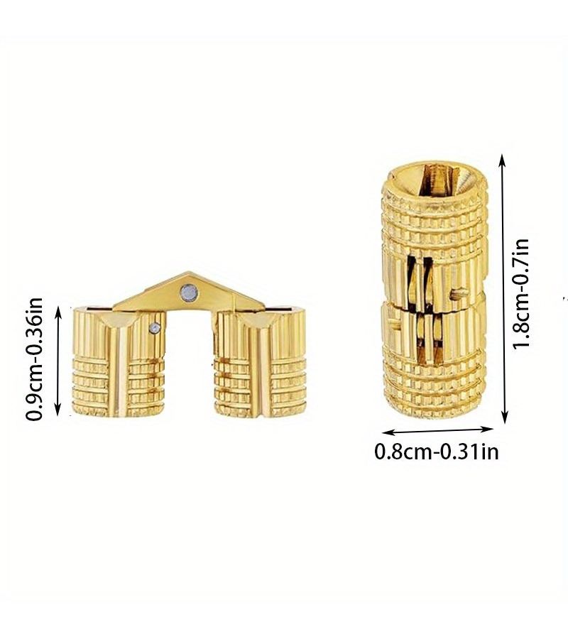 4pcs Brass Barrel Hinges for Small Wooden Boxes and Crates - Image 3