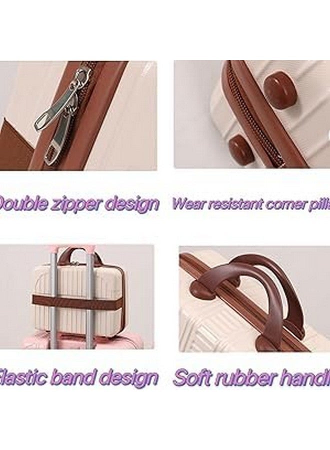 TONSYL Portable Makeup Travel Case Hard Shell Cosmetic Travel Case, Small Travel Hand Luggage with Elastic Band, Mini ABS Carrying Makeup Case Suitcase, Travel Camping - Image 4