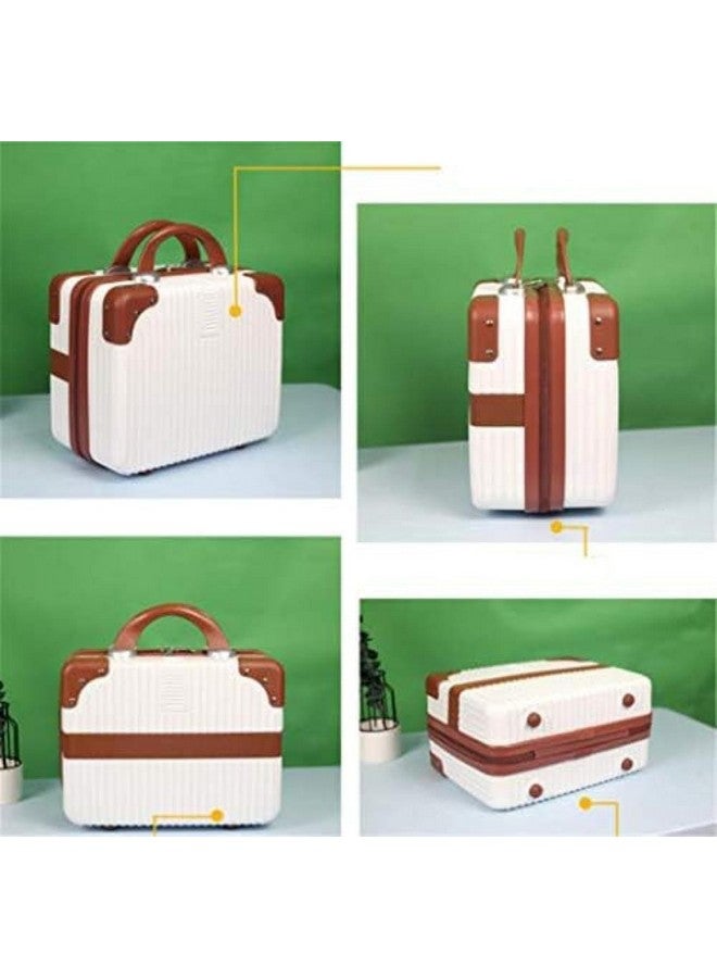 TONSYL Portable Makeup Travel Case Hard Shell Cosmetic Travel Case, Small Travel Hand Luggage with Elastic Band, Mini ABS Carrying Makeup Case Suitcase, Travel Camping - Image 3