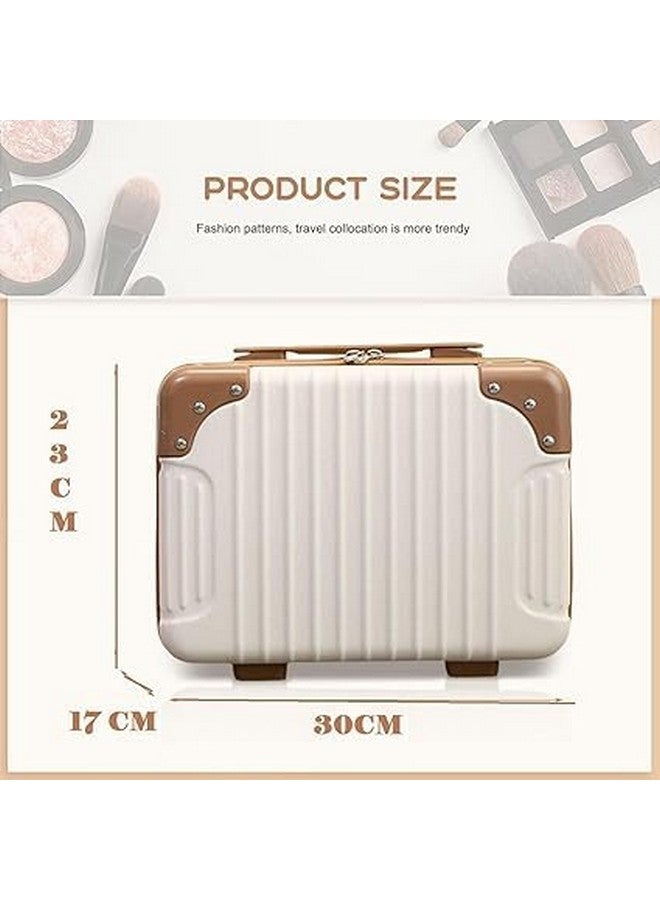 TONSYL Portable Makeup Travel Case Hard Shell Cosmetic Travel Case, Small Travel Hand Luggage with Elastic Band, Mini ABS Carrying Makeup Case Suitcase, Travel Camping - Image 2