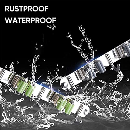 BAREPEPE 304 Stainless Steel Mop And Broom Holder Wall Mounted Stand - Pack Of 1, Hanging Shelves - Image 4