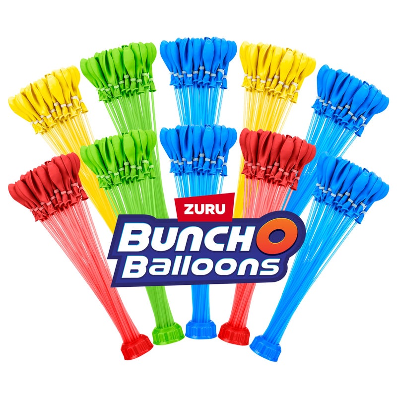 Bunch O Balloons بالونات ماء ملونة أصلية من بانتش أو بالونات 330+ تعبئة سريعة ذاتية الإغلاق (حزمة 10 حصرية من أمازون) من زورو للبالونات المائية للعائلة بأكملها، الأطفال، المراهقين، البالغين - Image 1