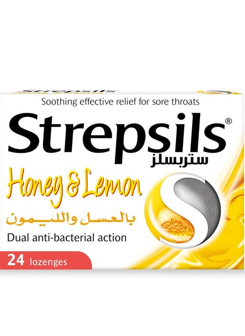 Sore Throat Relief Honey And Lemon Flavour - 24 Lozenges