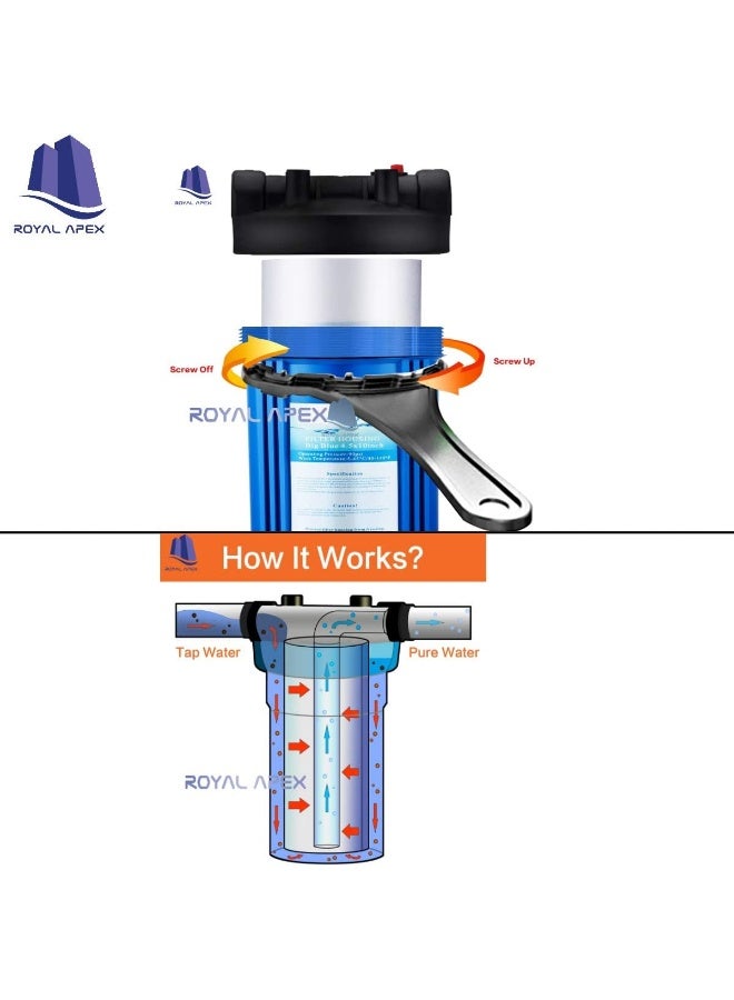 Royal Apex Water Filter Replacement Cartridges 10" Polypropylene Cotton Sponge Universal Cartridges, Standard Pre-Filter Yarn Sediment For Standard Ro Systems (Pack Of 2, 10" Cotton Yarn (160G)) - Image 4