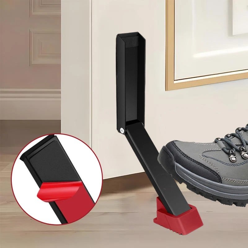 Bluejw Stainless Steel No Drilling Door Stopper - Windproof Anti-Collision Home Metal Door Stop with Rubber Tip - Self Adhesive Door Holder Stops Tools - Image 2