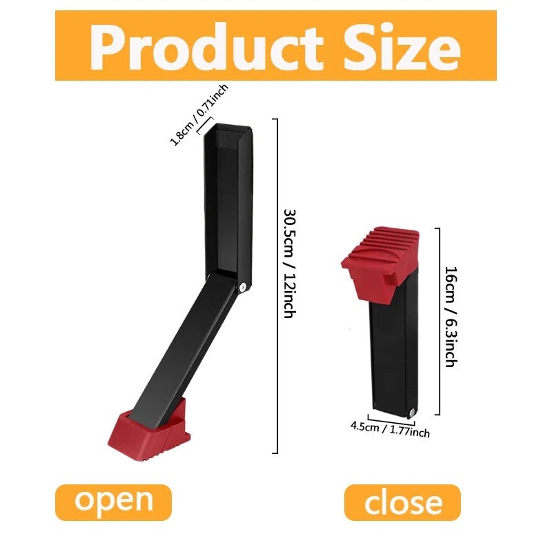 Bluejw Stainless Steel No Drilling Door Stopper - Windproof Anti-Collision Home Metal Door Stop with Rubber Tip - Self Adhesive Door Holder Stops Tools - Image 3