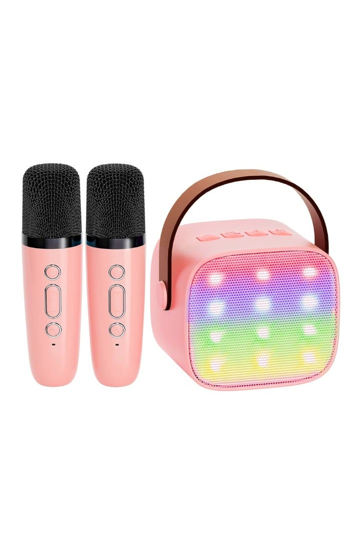 Mini Karaoke Machine for Kids Adults, Portable Bluetooth Speaker with 2 Wireless Microphones,18 Pre-Loaded Songs Toys Birthday Gifts for Girls 4, 5, 6, 7, 8+ Years Old Toddler Teens - MULTICOLOR - Image 1