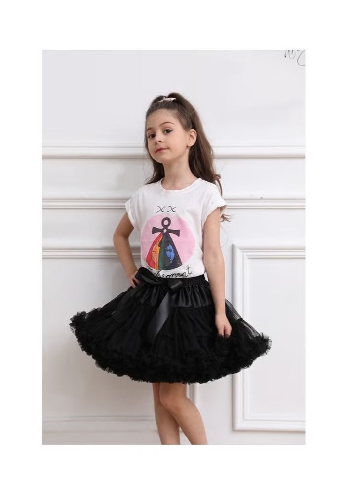 أخبار تنورة توتو للباليه للبنات، تنورة منفوشة للأطفال، تنورة قصيرة، تنورة توتو أميرة سوداء - Image 1