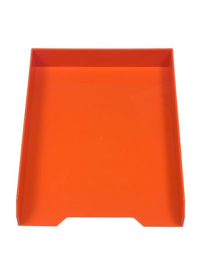 JAM PAPER Stackable Paper Trays - Orange - Desktop Document, Letter, & File Organizer Tray - 2/Pack - Image 2