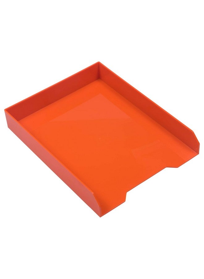 JAM PAPER Stackable Paper Trays - Orange - Desktop Document, Letter, & File Organizer Tray - 2/Pack - Image 4