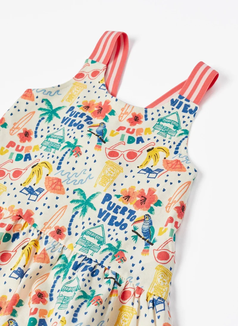 Zippy Cotton Top with Tropical Pattern for Girls