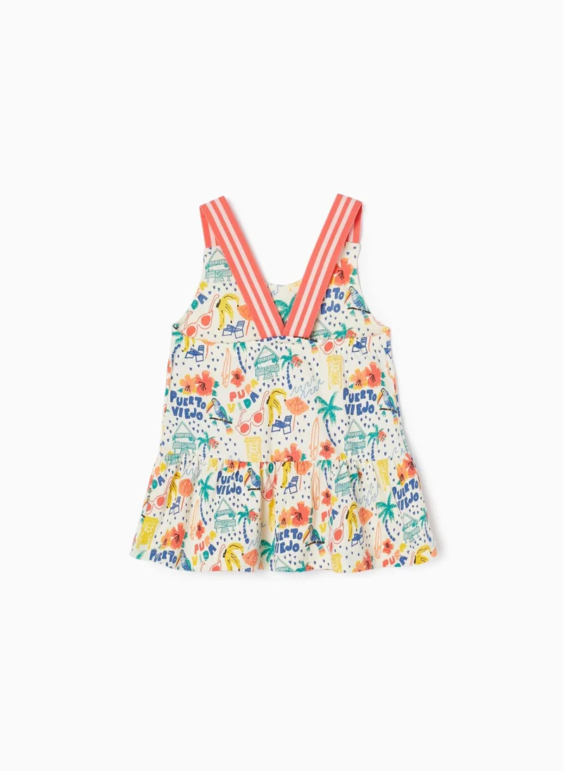 Zippy Cotton Top with Tropical Pattern for Girls