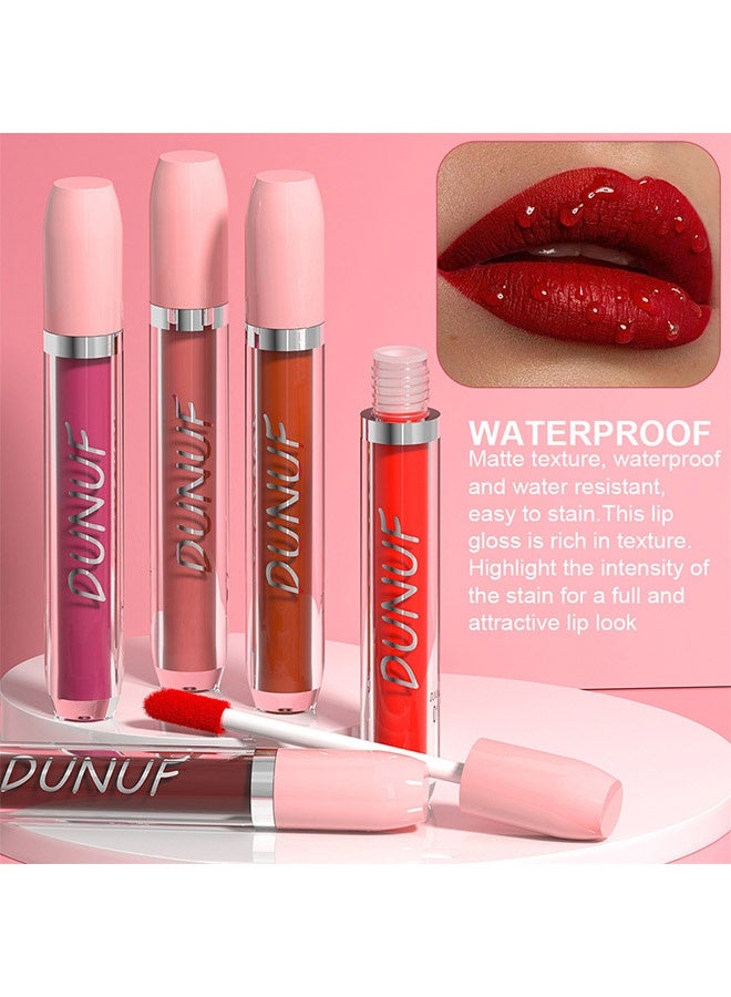 DUNUF Matte Liquid Lipstick,Super Matte Longwear No-Budge Stay On Smudge Proof Liquid Lipstick Long Lasting Makeup for Women,Highly Pigmented Color and Instant Shine #06 - Image 4