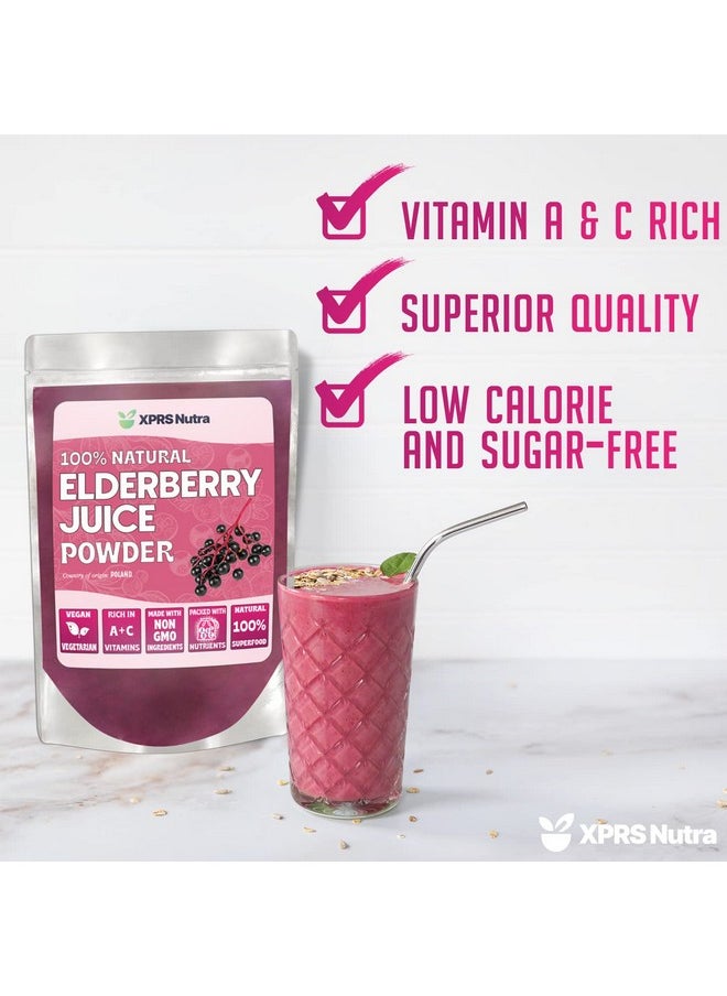 XPRS Nutra - Elderberry Juice Powder Elderberry Powder Organic Fruit Juice Mix Powdered Elderberries Supplement Rich In Vitamins A And C (4 Oz) - Image 1