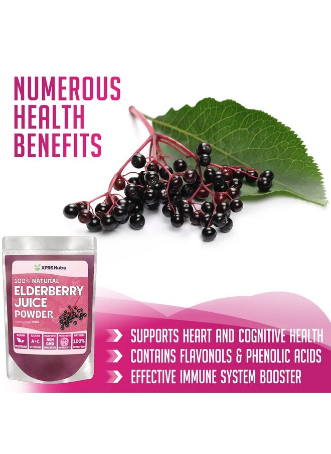 XPRS Nutra - Elderberry Juice Powder Elderberry Powder Organic Fruit Juice Mix Powdered Elderberries Supplement Rich In Vitamins A And C (4 Oz) - Image 1