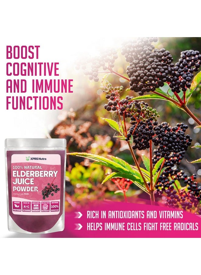 XPRS Nutra - Elderberry Juice Powder Elderberry Powder Organic Fruit Juice Mix Powdered Elderberries Supplement Rich In Vitamins A And C (4 Oz) - Image 1