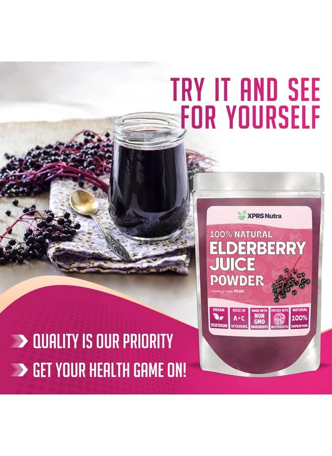 XPRS Nutra - Elderberry Juice Powder Elderberry Powder Organic Fruit Juice Mix Powdered Elderberries Supplement Rich In Vitamins A And C (4 Oz) - Image 1