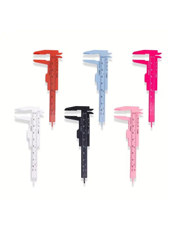 1pc 3.15 Inch Mini Plastic Sliding Vernier Caliper Gauge Pink Measure Tool Double Scale Ruler For Carpentry Student Jewelry Measuring - Image 1