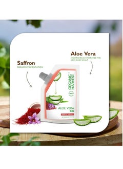 Organic Harvest Aloe Vera Gel with Saffron Extract Multi-purpose Aloe Vera Gel for Face and Hair For All Skin & Hair Types| 100% Certified Organic Sulphate & Paraben Free 100ml  - Image 2