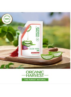 Organic Harvest Aloe Vera Gel with Saffron Extract Multi-purpose Aloe Vera Gel for Face and Hair For All Skin & Hair Types| 100% Certified Organic Sulphate & Paraben Free 100ml  - Image 4