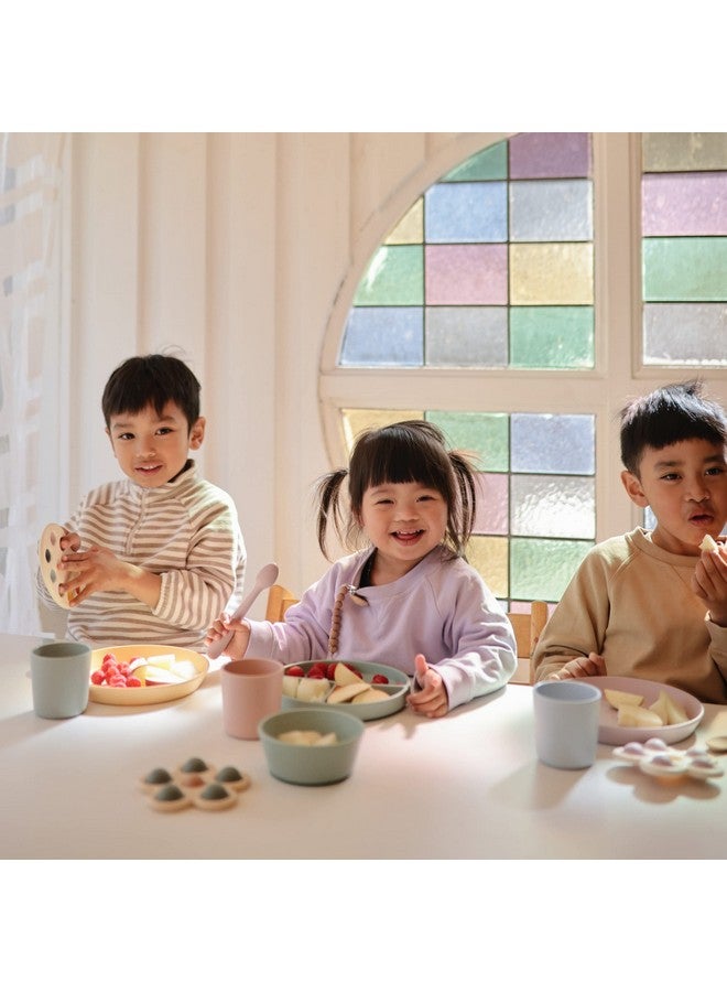 mushie Round Dinnerware Plates for Kids | Made in Denmark, Set of 2 (Powder Blue) - Image 4