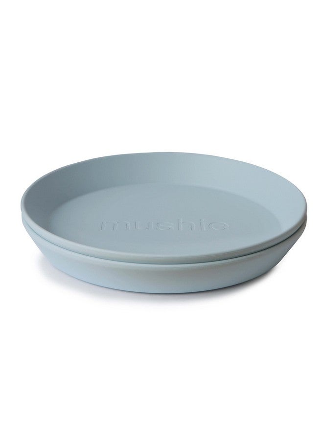 mushie Round Dinnerware Plates for Kids | Made in Denmark, Set of 2 (Powder Blue) - Image 2