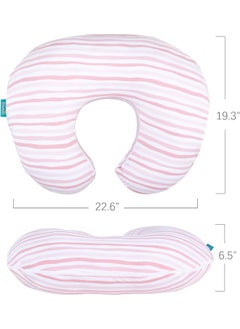Biloban Biloban Nursing Pillow Cover 2 Pack Pink and Gray, Stretchy 100% Jersey Cotton Nursing Pillow Slipcovers for Moms Breastfeeding and Bottle Feeding Pillow, Large Zipper Ultra Soft Nursing Pillow Cover  - Image 3